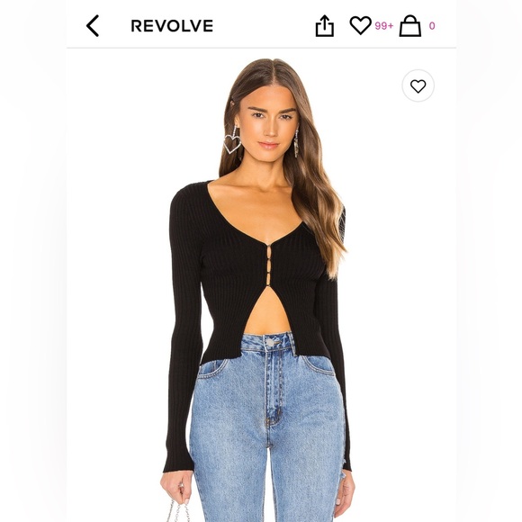 REVOLVE Sweaters - Sierra Knit Top Black - Medium